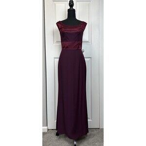 80s Vtg Oleg Cassini Gown 6 Burgundy Dress Long Black Tie New Years Formal Event